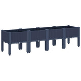 Garden Planter with Legs Blue Grey 160x40x42 cm PP 367901