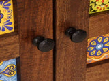 Highboard with Door Walnut 60 x 33.5 x 100 cm Solid Mango Wood 4018254