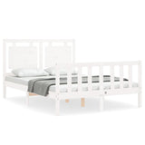 Bed Frame without Mattress White 140x190 cm Solid Wood Pine 3192147
