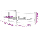 Kids Bed Frame 80x160 cm Solid Wood Pine 834429
