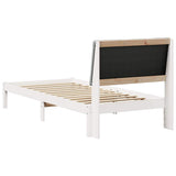 Bed frame White and light grey 90 x 200 cm Solid pine wood 878778