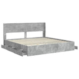 Bed Frame with Storage and Headboard Concrete Grey 180 x 200 cm 3414284