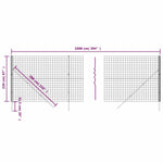 Wire Mesh Fence Anthracite 2.2x10 m Galvanised Steel 154231