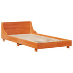 ZNTS Bed Frame without Mattress Wax Brown 90x200 cm Solid Wood Pine 3323670