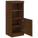 Sideboard with LED Lights Brown Oak 41x37x100 cm 836692