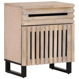 Bedside Cabinet White 50x34x60 cm Solid Wood Mango 377479