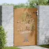 Garden Gate 85x150 cm Corten Steel Tree Design 153211