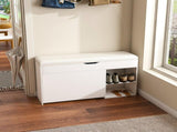 Entryway Bench with Storage,Adjustable 3-Tier Flip-Up Drawers & Hidden Cabinet,Space-Saving W1196P519994