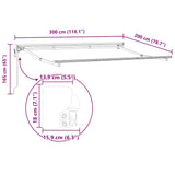 Awning Frame Retractable White 3 x 2 m Powder-coated Steel 42002532