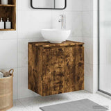 Wall-Mounted Sink Vanity Smoked Oak 49.5 x 35 x 63 cm 890387