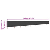 9-panel Wind Screen Fabric 1200x80 cm Anthracite 47188