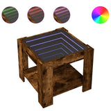 Coffee Table with LED Smoked Oak 53x53x45 cm Engineered Wood 847543