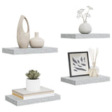 Floating Wall Shelves 4 pcs Concrete Grey 40x23.5x3.8 cm MDF 326593