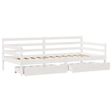 Daybed with Drawers without Mattress White 90x200 cm Solid Wood 3302060