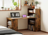 120cm Computer Desk, Wooden PC Laptop Table with 6-Tier Storage Bookshelves, Home Office Working T3398P378017