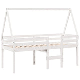 High Sleeper Bed without Mattress White 90x190 cm Single Solid Wood Pine 3282099