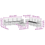 Sofa Sets 9 pcs Natural Solid Acacia Wood 3374559