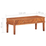 ZNTS TV Cabinet 110x40x41 cm Solid Acacia Wood 286577