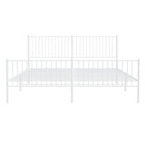 Metal Bed Frame without Mattress with Footboard White 200x200cm 350956