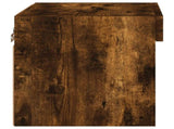 Bedside Cabinets with LED Lights Wall-mounted 2 pcs Smoked Oak 837122
