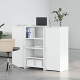 Reception Desk White 135x50x103.5 cm Engineered Wood 3324187
