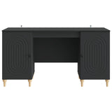 Desk with Shelf Black 142.5 x 50 x 75 cm Engineered Wood 3414577