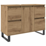 Bathroom Sink Cabinet Artisan Oak 80x33x60 cm Engineered Wood 857239