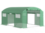 9.8 x 6.6ft Walk-In Polytunnel Greenhouse - Green T3398P322071