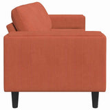 Sofa with Cushion Red Orange 250 x 77 x 76 cm Corduroy Fabric 3335107
