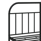 Metal Bed Frame without Mattress with Footboard Black 140x190cm 353653