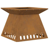 Fire Pit Brown 48 x 48 x 40 cm Weathering Steel 858923