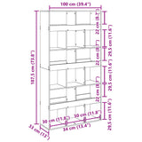 Bookcase Brown Oak 100x33x187.5 cm Engineered Wood 3309381