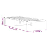 Metal Bed Frame without Mattress White 75x190cm 373663