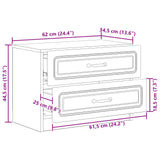 Bedside Cabinet Black 62 x 34.5 x 44.5 cm Engineered Wood 895696