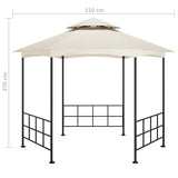 Gazebo with Sidewalls 3.1x2.7 m Cream 313931