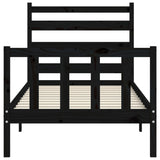 Bed Frame without Mattress Black Small Single Solid Wood Pine 3192000