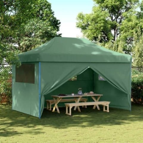 Foldable Party Tent Pop-Up with 4 Sidewalls Green 4004976
