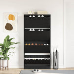 Shoe Cabinet Black oak 80 x 21 x 163.5 cm Engineered wood 3334027