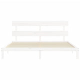 Bed Frame without Mattress White 200x200 cm Solid Wood Pine 3193552