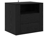 Bedside Cabinet Black Oak 35 x 50 x 60 cm Engineered Wood 881080