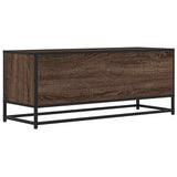 TV Cabinet Brown Oak 100x34.5x40 cm Engineered Wood and Metal 848818