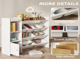 Toy Storage Unit with 8 Removable Bins, Storage Shelves, Cabinet, White T3398P421972