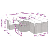 9 Piece Garden Sofa Set with Cushions Brown Poly Rattan Acacia 3326135
