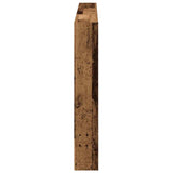 Headboard Cabinet with LED Old Wood 180x17x102 cm 863134
