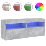 TV Wall Cabinet with LED Lights Concrete Grey 100x30x40 cm 837214