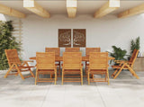 Garden Dining Set Folding 9 pcs Brown Solid Acacia Wood 3375723
