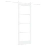 Sliding Door White 78 x 202 cm Solid Pine Wood and Glass 3332412