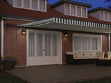 Retractable Awning Green and white 600 x 300 cm Fabric 3331698