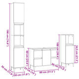 3 Piece Bathroom Furniture Set Sonoma Oak Engineered Wood 3307672