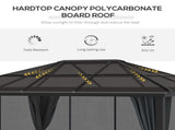 3 x 3.6m Hardtop Canopy with Polycarbonate Roof, Aluminium Frame, Permanent Pavilion Garden T3398P318776